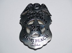 PLACA POLICÍA CIUDAD  DE LONG BEACH, U.S.A.